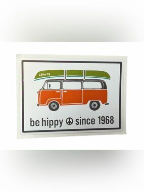 Be Hippy retro style van sticker new